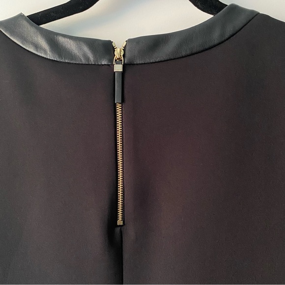 New With Tags Calvin Klein Faux-Leather Trim Scuba Top - Picture 5 of 8